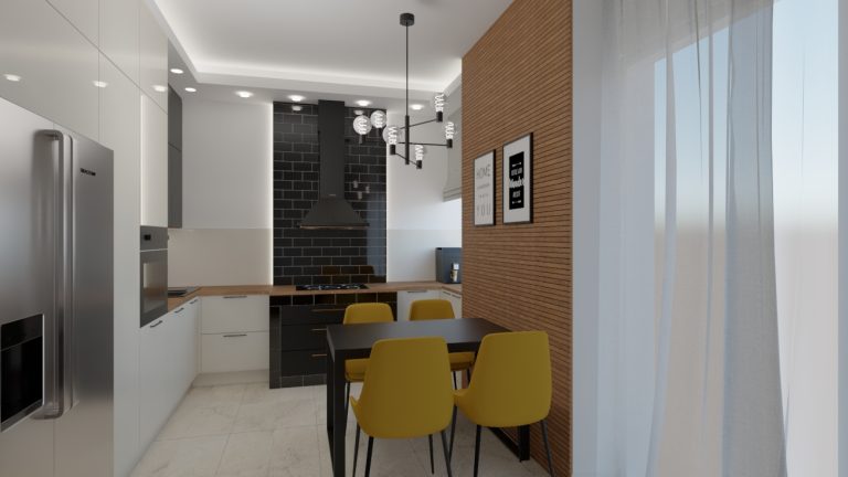 Architekt Wnętrz Warszawa ➜ Gdańsk ➜ PROJEKTY Wnętrz Warszawa Mazowieckie ➜ projekty wnętrz,metamorfoza wnętrz,aranżacja kuchni z salonem zdjęcia,projektant łazienek,architekt wnętrz KUCHNIA czerń z drewnem