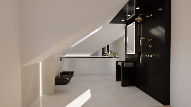 Architekt Wnętrz Warszawa ➜ Gdańsk ➜ PROJEKTY Wnętrz Warszawa Mazowieckie ➜ projekty wnętrz,metamorfoza wnętrz,aranżacja kuchni z salonem zdjęcia,projektant łazienek,architekt wnętrz Łazienka czerń i szarość