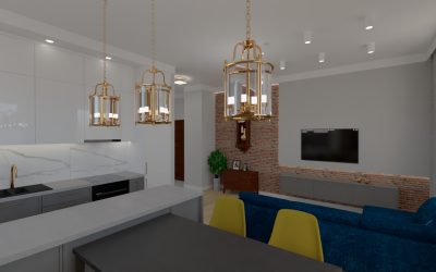 Architekt Wnętrz Warszawa ➜ Gdańsk ➜ PROJEKTY Wnętrz Warszawa Mazowieckie ➜ projekty wnętrz,metamorfoza wnętrz,aranżacja kuchni z salonem zdjęcia,projektant łazienek,architekt wnętrz Kuchnia z salonem cegła z rozbiórki
