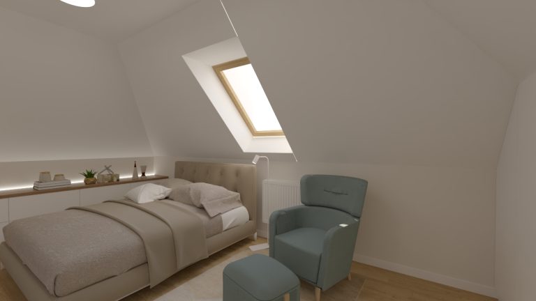 Architekt Wnętrz Warszawa ➜ Gdańsk ➜ PROJEKTY Wnętrz Warszawa Mazowieckie ➜ projekty wnętrz,metamorfoza wnętrz,aranżacja kuchni z salonem zdjęcia,projektant łazienek,architekt wnętrz Projekt sypialni na poddaszu